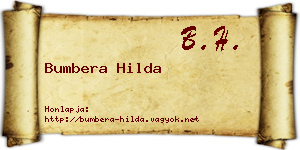 Bumbera Hilda névjegykártya